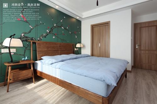 卧室床装修效果图中式现代主卧设计图片