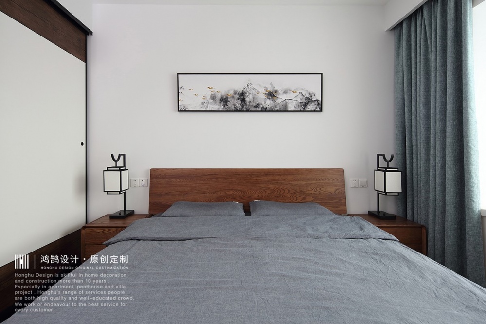 卧室衣柜装修效果图中式现代次卧室实景图片新中式卧室设计图片赏析