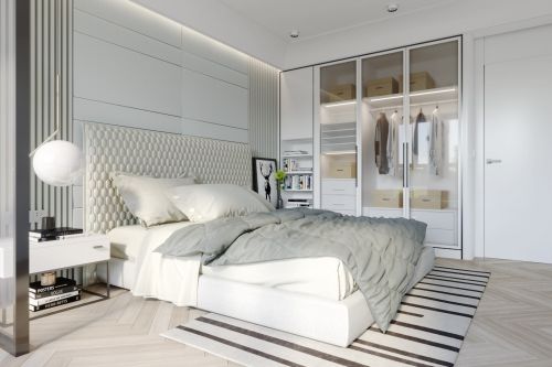 三居现代简约113㎡卧室装修设计效果图