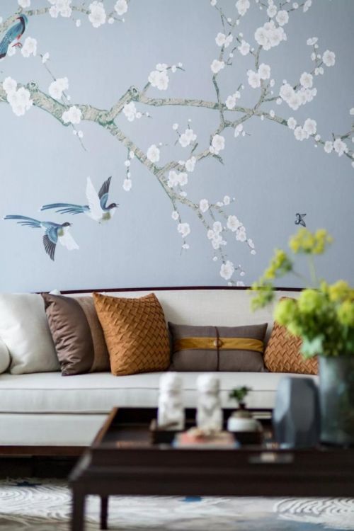 客厅沙发装修效果图重庆中海峰墅客厅背景画设计