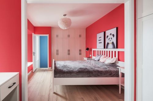 卧室木地板6装修效果图简约清新北欧儿童房实景图