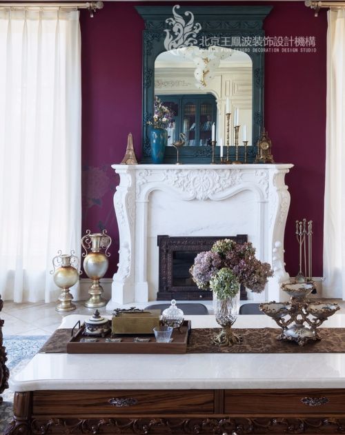 客厅窗帘装修效果图别墅设计，法式风格东方普罗旺斯
