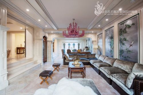 客厅沙发装修效果图法式风格别墅娱乐休闲区设计