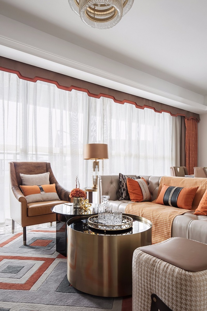 客厅窗帘1装修效果图F户型样板房客厅沙发图片现代简约客厅设计图片赏析