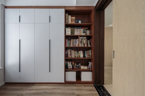 功能区衣柜装修效果图明亮简洁现代书房设计