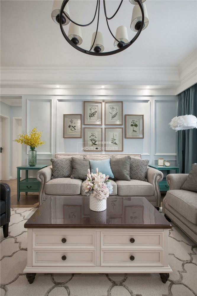 客厅窗帘1装修效果图清新美式客厅沙发图片美式客厅设计图片赏析