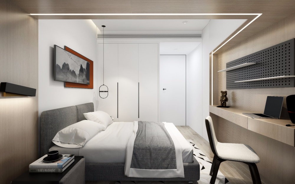 卧室床3装修效果图Chris&#039;sDom现代简约卧室设计图片赏析