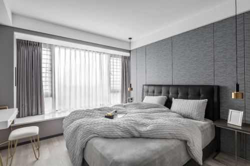 卧室床头柜装修效果图“一字型”户型现代卧室设计
