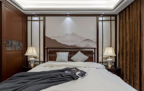 卧室窗帘2装修效果图这个装饰公司把新中式做的美逆天