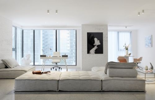 101-120m²一居北欧风装修图片客厅装修效果图极简公寓客厅实景图