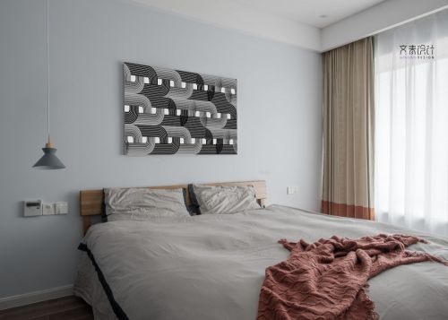 卧室窗帘装修效果图现代复古次卧设计