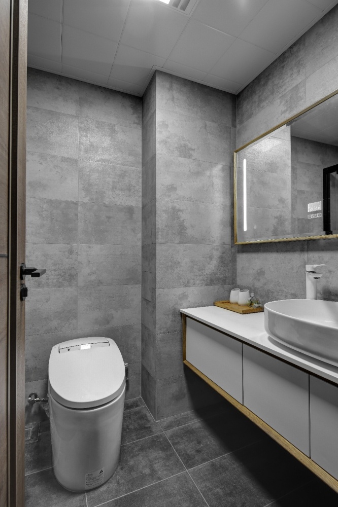 卫生间马桶装修效果图简单现代风卫浴设计图片现代简约卫生间设计图片赏析