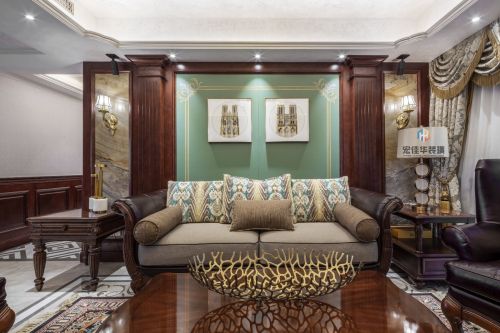 客厅窗帘2装修效果图柔和美式风客厅沙发图片