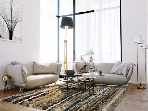 客厅沙发3装修效果图480平轻奢风格装修实景案例