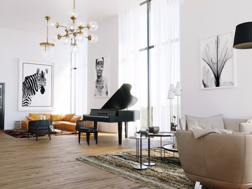 客厅沙发1装修效果图480平轻奢风格装修实景案例