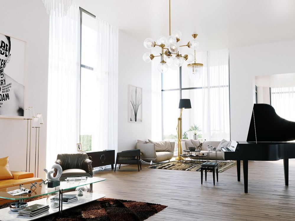客厅沙发2装修效果图480平轻奢风格装修实景案例现代简约客厅设计图片赏析