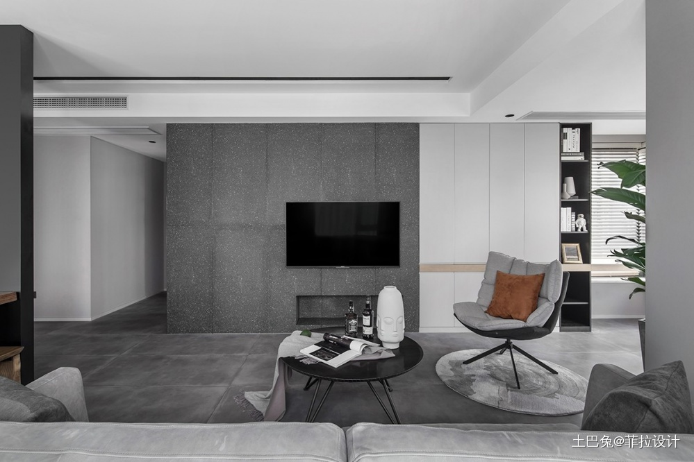 50°c灰台式现代现代简约客厅设计图片赏析