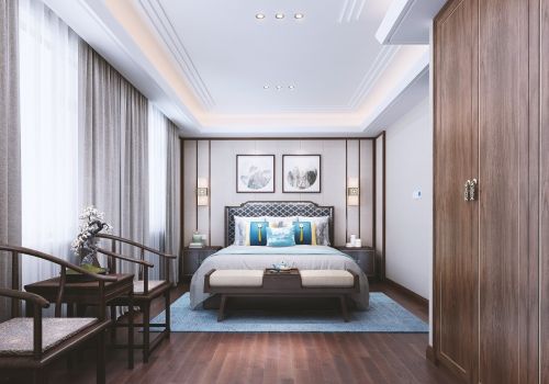 别墅豪宅中式现代360㎡卧室2023装修效果图
