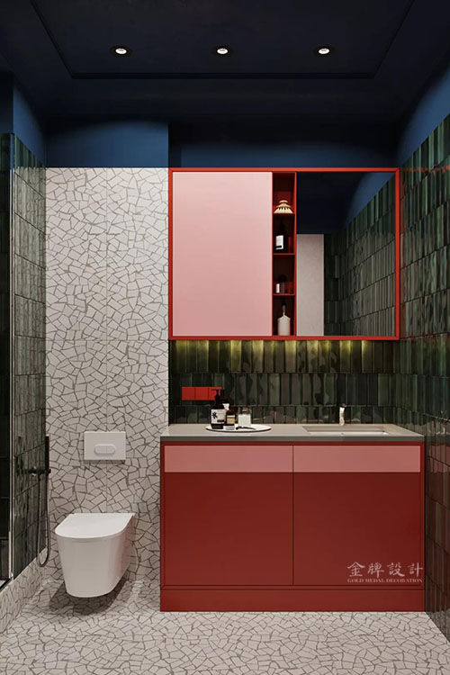 卫生间洗漱台装修效果图缤纷多彩的创意设计之家