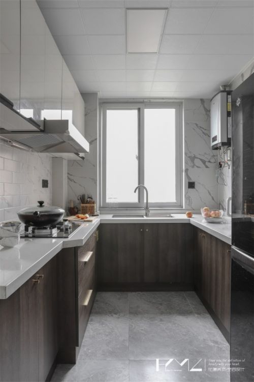 120㎡三居美式经典厨房2023装修设计效果图