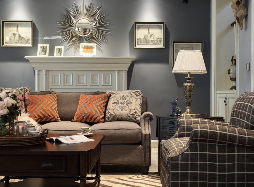 客厅沙发装修效果图爆改原户型，增加100平的室内美式客厅设计图片赏析