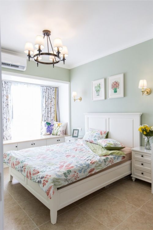 三居美式90㎡卧室装饰效果图片