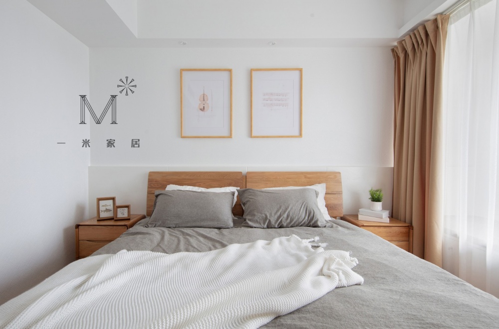 卧室窗帘2装修效果图【一米家居】清·简135㎡日式日式卧室设计图片赏析