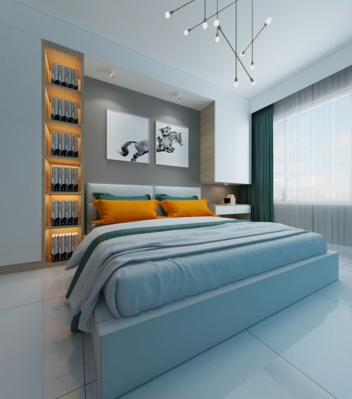 现代简约140㎡四居卧室装饰设计图
