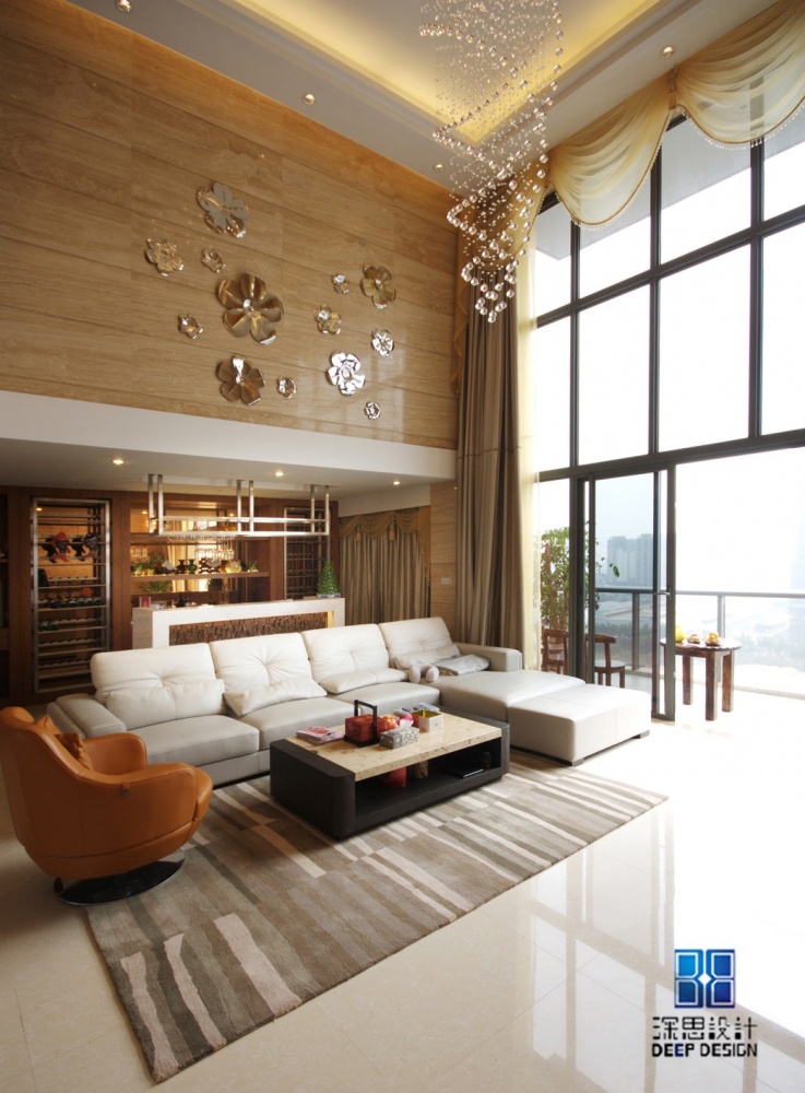 客厅沙发装修效果图金山谷复式楼混搭客厅设计图片赏析