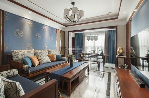 客厅窗帘2装修效果图欢乐佳园装饰|中式韵味，传统色