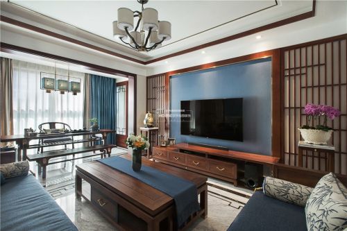 客厅窗帘3装修效果图欢乐佳园装饰|中式韵味，传统色