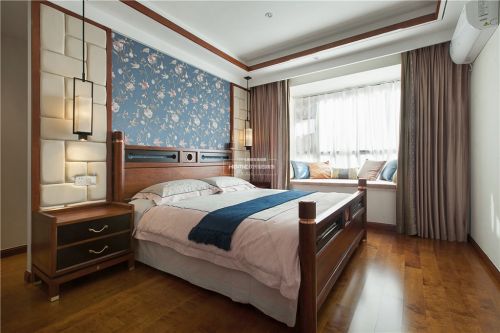 卧室窗帘2装修效果图欢乐佳园装饰|中式韵味，传统色