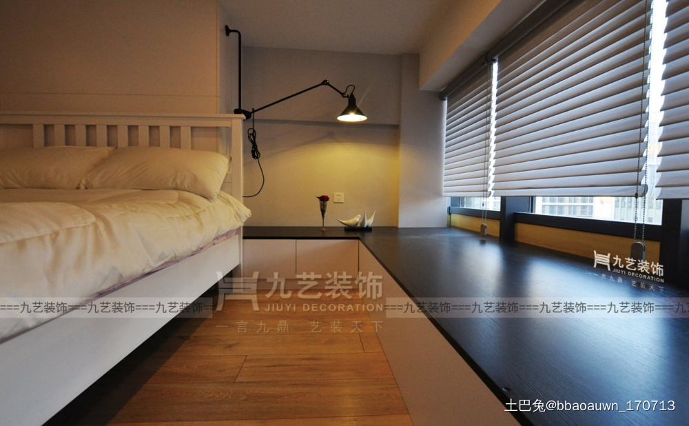 Loft理想生活广州45㎡黑白个性空间现代简约卧室设计图片赏析