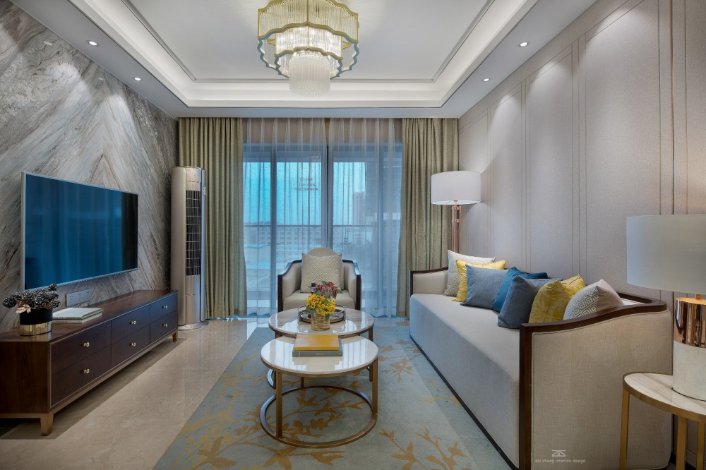 客厅窗帘2装修效果图怡清雅居新中式样板房新中式客厅设计图片赏析