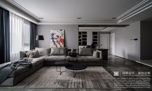客厅沙发装修效果图“看见你幸福的样子，于是幸福着121-150m²三居现代简约家装装修案例效果图