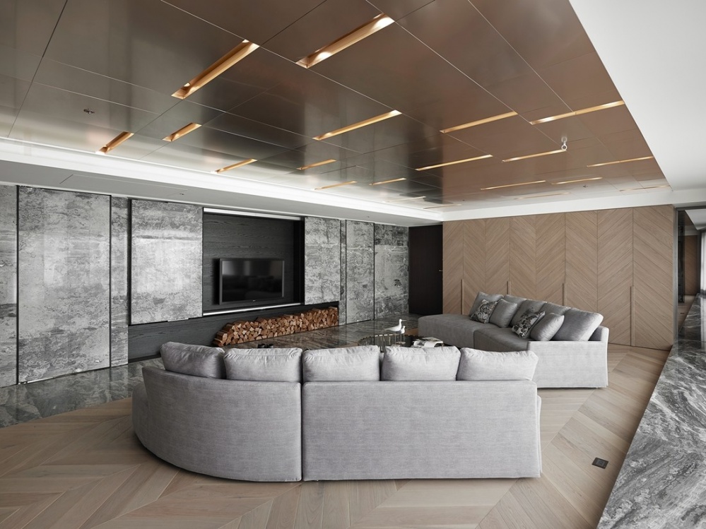 客厅沙发装修效果图泽光映影现代简约客厅设计图片赏析