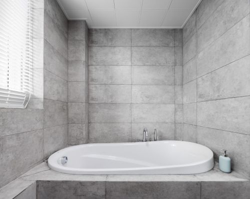 卫生间浴缸3装修效果图大气灰白调，越清新简约越自然温