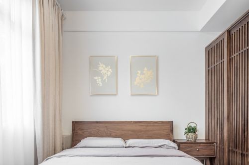 卧室窗帘2装修效果图大气灰白调，越清新简约越自然温