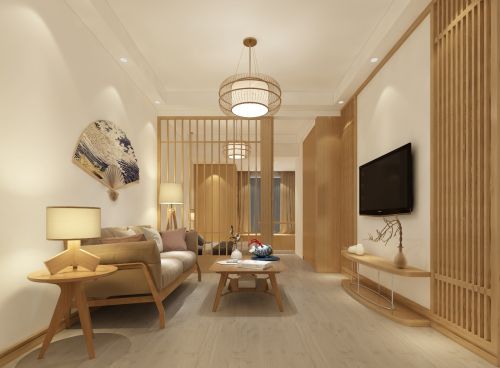客厅装修效果图日式风格公寓60m²以下一居日式家装装修案例效果图