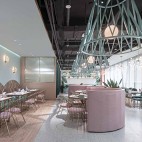 用两种颜色打造的女性餐厅空间—餐厅环境图片