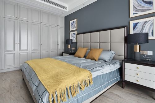 卧室衣柜6装修效果图气质灰+蓝融合美式与现代的优雅