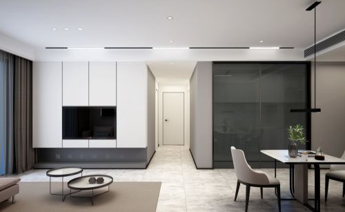 客厅装修效果图隐舍空间设计质朴丨101-120m²一居现代简约家装装修案例效果图