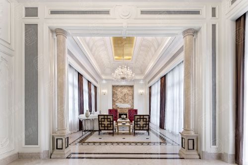 客厅瓷砖1装修效果图绿城蓝庭法式古典别墅设计