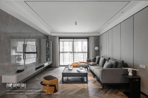 四居现代简约140㎡客厅装潢设计图
