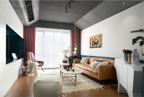 魔色时尚空间，让你很着迷！客厅窗帘121-150m²四居及以上潮流混搭家装装修案例效果图