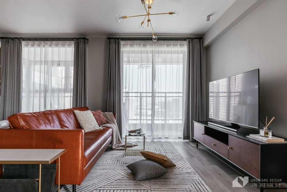 客厅窗帘2装修效果图打通2套小公寓，获得舒适的生活北欧极简客厅设计图片赏析