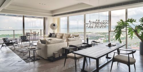 客厅窗帘5装修效果图20天改造深圳第一精装豪宅
