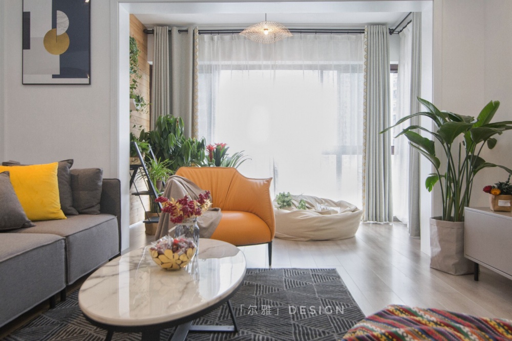 客厅沙发装修效果图「尔雅」一抹浅念岁月留香现代简约客厅设计图片赏析