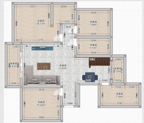 装修效果图典雅美式151-200m²复式美式家装装修案例效果图