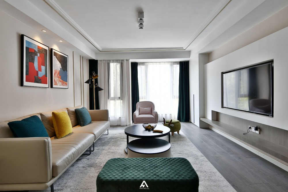 客厅窗帘装修效果图南昌阿鹤设计|美好生活，就是这现代简约客厅设计图片赏析